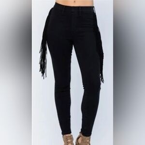 Judy Blue Black Fringe Women Jeans